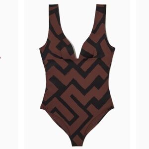 COS OPEN-BACK PLUNGE SWIMSUIT size 6/M BNWT